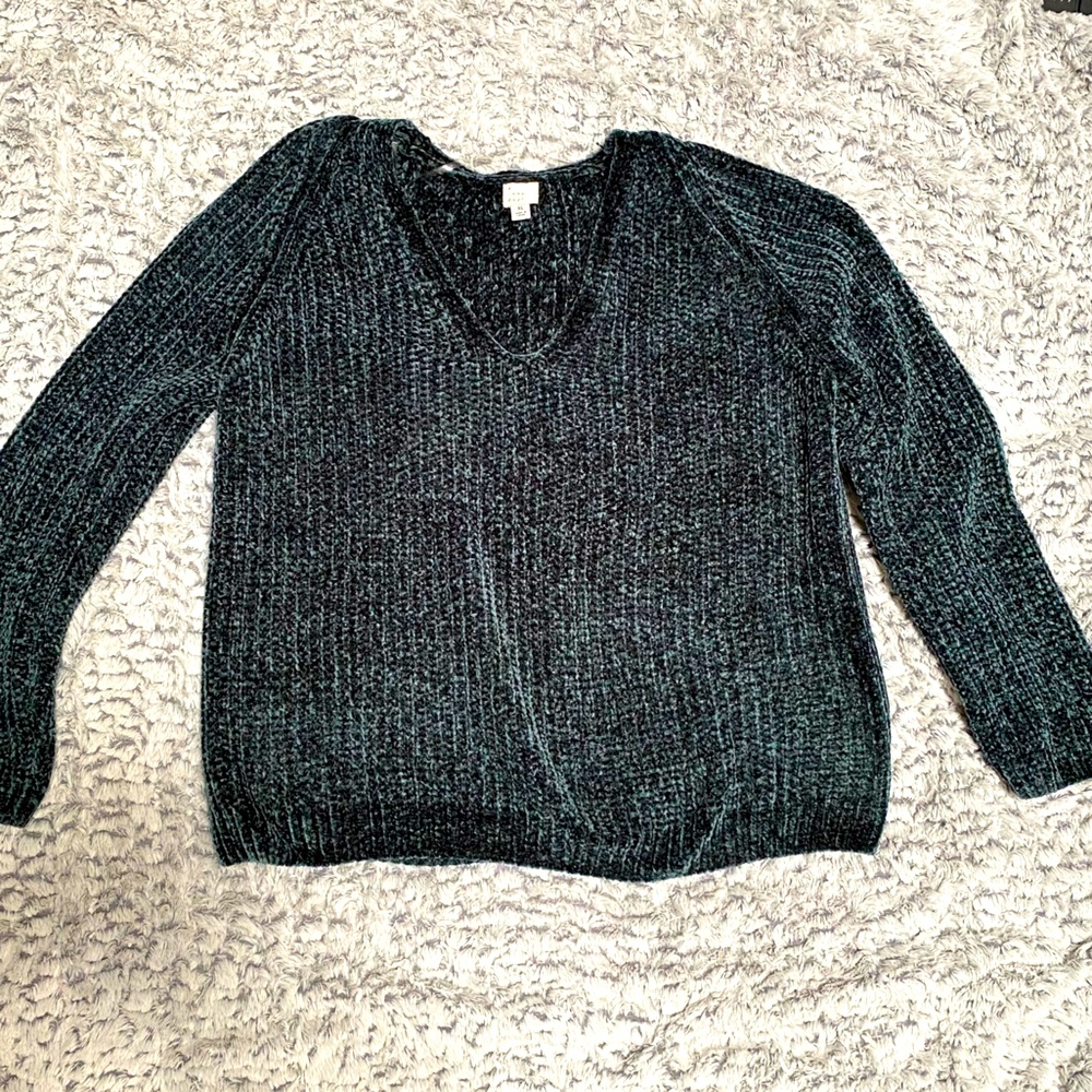 A New Day Women's XL Cozy Knit Sweater  Emerald Green Long Sleeve Breathable